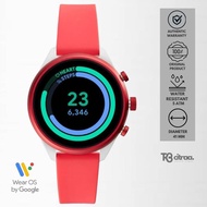 Jam Tangan Wanita Fossil Sport Smartwatch Digital Red Rubber Sillicone Strap Casual Mewah Original F