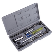 Aiwa Wrench 40pcs Multipurpose Socket Wrench Set 1/4 Ratchet Wrench Ring Set Tekiro Wrench Ring Wren