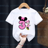 Fashion New Girl T-Shirt Cute Mickey Mouse 1-12 Years Old Custom Name Birthday Digital Print Childre