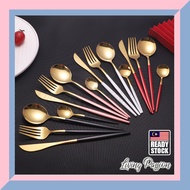 PREMIUM Nordic Style Cutlery Tableware Stainless Steel Fork Spoon Knife Tea Spoon Cutleries Set Cook