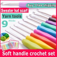 [Buy 3 free shipping] Crochet   Soft Handle Crochet Set Candy Color Knitting Crochet Yarn Tool