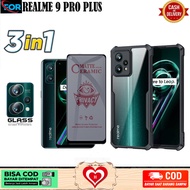 3IN1 CASE SHOCKPROOF REALME 9 PRO 9 PRO PLUS 9 4G BONUS TEMPERED GLASS PRIVACY + CAMERA LENS