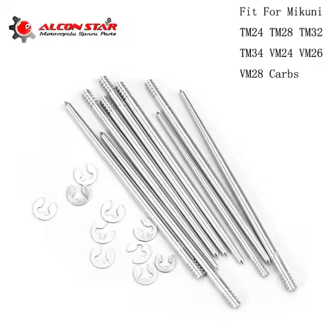 Alconstar 10pcs jet Aluminum Carburetor Needle Jet Carburetor Conical Needle X-Type for Mikuni TM24-