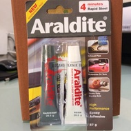 HITAM Araldite Black Epoxy Glue Rapid Steel 4 Minutes Packaging 2 x 28.5gr