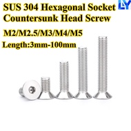 [LY-NLJLS] All in stock SUS304 Hexagonal Countersunk Head Screw M2/M2.5/M3/M4/M5 Hexagonal Flat Head