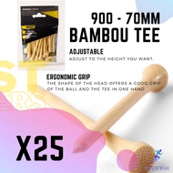 INESIS ทีตั้งลูกกอล์ฟ กอล์ฟ ลูกกอล์ฟ Golf Ball 70mm 900 BAMBOO TEE X25 ( ทีตั้งลูกไม้ไผ่รุ่น 900 ขนา