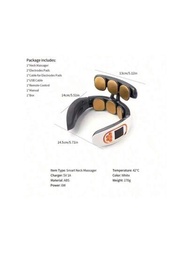 可充電電動頸部按摩器-多功能加熱，熱壓，磁脈衝-智能頸部保護者，放鬆用