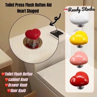 [SG Ready Stocks] Toilet Press Button Heart Shaped Tank Push Switch Home Decor Flush Button Cabinet Drawer Door Knob Aid