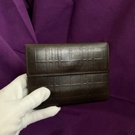 Burberry 經典格紋 打凸設計 旋轉扣 古董皮夾 短夾 古董包