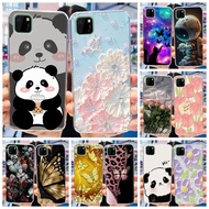 Huawei Y5p DRA-LX9 Cute Panda Flower Painted Case Huawei Y5P 2020 Soft Silicone TPU Phone Casing