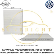 VOLKSWAGEN POLO 1.4 / 1.6 '99 TO '02 OLD MODEL ( MK3 ) 6N 6N2 6KV CABIN AIR FILTER ( PC ) 8Q0 819 63
