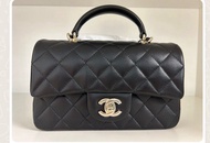 Chanel 24p mini classic flap cf with top handle. 100%New with receipt