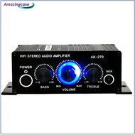 AMAZ AK270 Home Stereo Amplifier 20Wx2 12V Stereo Power Amplifier 2 Channel Integrated Mini Speaker Amp For Car Home