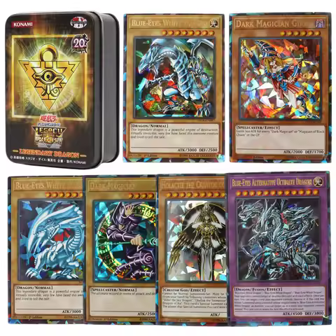 72PCS Yugioh Cards with Tin Box Yu Gi Oh Card Holographic English Version Golden Letter Duel Links G