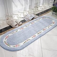 Floral Girls Rugs for Bedroom, 5'3" x 1'8" Washable Bathroom Rug, Non Slip Runner Rose Pink Area Rug
