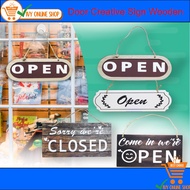 Door Creative Sign Wooden Open / Close