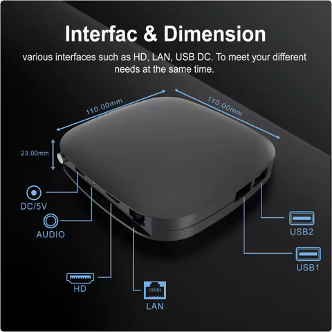 Android 14.0 Smart TV Box Q5 Plus 3840x2160 4K 2G RAM 8G Flash WiFi BT Suitable for Americas, Europe