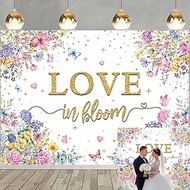 Love in Bloom Bridal Shower Decorations Backdrop Wildflower Wedding Party Banner Spring Floral Engag