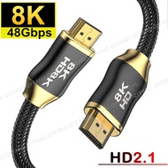 สายสวิทช์สลับสัญญาณที่เข้ากันได้กับสาย HDMI 8K HDMI 8K 4K HDR สายสัญญาณเสียงสายเคเบิลสำหรับโซนี่ใยแก้วนำแสง PS5 Projectec กล่องทีวี