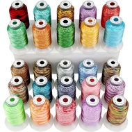 Benang brothread baharu 25 Warna Beraneka Ragam Kit Benang Mesin Sulaman Poliester 500M (550Y) Seras