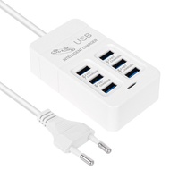 EU/US/UK Plug 6 Ports 35W Fast Charging Charger USB Type C Multifunction Power Chargers Hub Adapter 