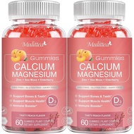 1200mg Calcium Gummies with D3,K2,Zinc - Plant Complex Calcium Magnesium Supplement with Glycinate,P
