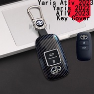 carbon fibre car key Cover Toyota Yaris Ativ 2022 Yaris 2023 Raize Car Key Cover Casing Accessories