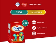 [Bundle of 12]  Dumex Dugro Stage 3 Children Growing Up Milk Powder Formula 700g (1-3 Years)