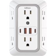 JcBlaon Outlet Extender Surge Protector - 6 Outlet Splitter with 4 USB Ports (2 USB C), Multiple Plu