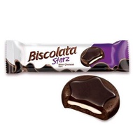 Biscolata Starz Dark, Bitter Chocolate Coated Biscuit with Milk Cream 88g Halal, 1pc, 3pcs, 6pcs