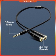 Overfly Splitter AUX 3.5mm Male to 3.5mm Female Headphone Mic 37cm - AV114