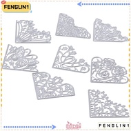 FENGLIN 8Pcs Flowers Die Cuts, Flowers Corner Corner Die Cuts, Embossing Template Lace 2 Inches Meta
