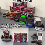 （VIRAL RC DMAX WITH ABSORBER） RC DRIFT CAR TURBO DESIGN ISUZU DMAX 1：10 SCALE 4WD 2.4GHZ KERETA CONT