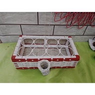 8 cups Aqua glass container made of plastic rattan, aqua glass basket, drinking water container, 8 c