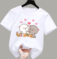 atasan kaos anak perempuan gambar cat eat love gemes Tshirt kids kucing1-12tahun K.112