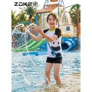 Zoke Children's Swimsuit Split Boxer Sunscreen zoke Boys Swimming Training Medium Big Kids Panda Hot