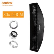 Godox 30 x 120cm Strip Honeycomb Grid Rectangular Softbox for Strobe Studio Flash Softbox for Bowens
