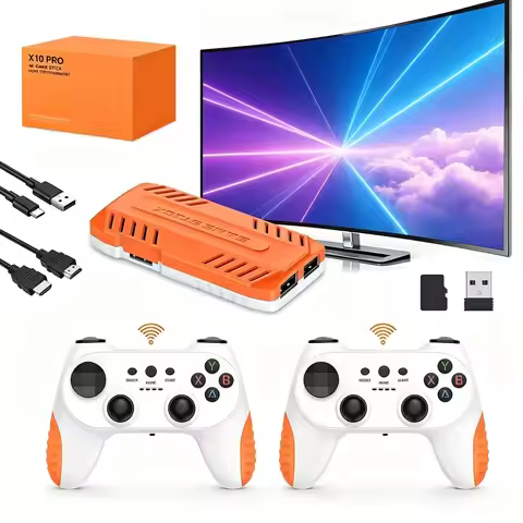 X10 Pro Retro TV Game Stick, 4K HD Output Home Video Game Console, 2 Wireless Controllers Plug & Pla