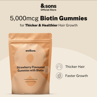 "andSons Biotin Gummies 5000mcg with Vitamin B Complex | Hair Growth & Strength Support for Men (30s