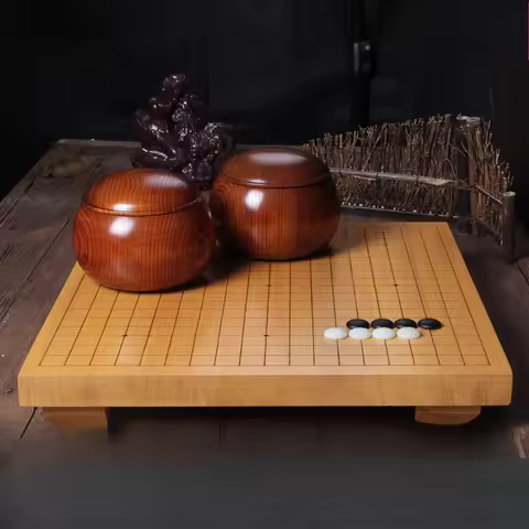 Weiqi Set Solid Wood Weiqi Table Qidun Yunnan Chess Pieces Jar Chess Games Board Children Games for 