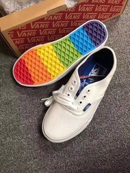 Vans brothers Marshall 彩虹底白鞋