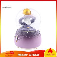 OPPO Rhinestone Snow Globe Delicate Adorable Eye-catching Resin Music Space Astronaut Snow Globe for Kids