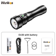 Wurkkos ไฟฉาย DL08 3600lm ไฟดำน้ำชาร์จได้21700ทรงพลังพร้อมสวิตช์ Magtic หมุนได้6500K ไฟฉายใต้น้ำ IP6
