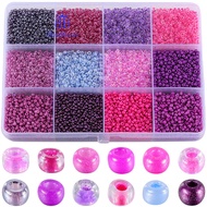 1box 156g 12 style Glass Seed Beads Round Hole Round Transparent Inside colors Luster & Rainbow & Ba