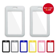 1 Pc Double Sided Credit Card Cover Hard Plastic Badge Holder With Slots For Employee Event Id Tag P