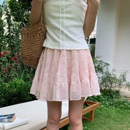 Y2K Style Y2K Style Pleated Cream Hip Short Skirt May Lily Official