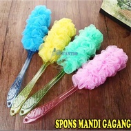 QCF 1PC Spon Mandi PENDEK / GAGANG PANJANG Karet Busa Spons Mandi Bath Sponge Shower Puff Busa Mandi