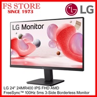 LG 24″ 24MR400 IPS FHD AMD FreeSync™ 100Hz 5ms 3-Side Borderless Monitor