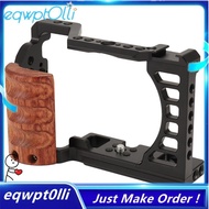 eQQCamera Cage  A7C Camera with Wooden Handle Housing Cage Handle