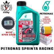 NEW STOCK ARRIVAL  ORIGINAL PETRONAS SPRINTA RACING 10W50 FULLY SYTHETHIC ESTER 4T ENGINE OIL MINYAK